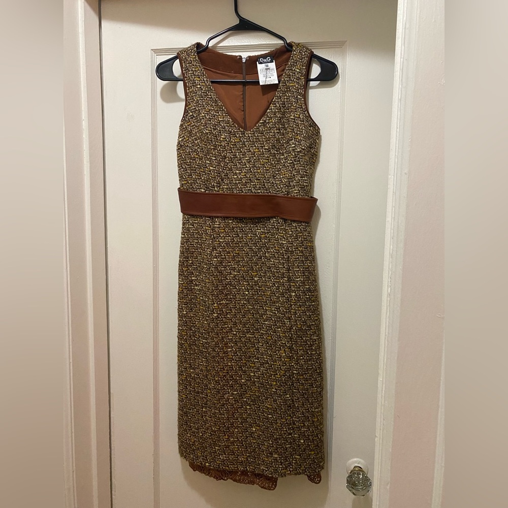 Vintage D&G brown tweed dress